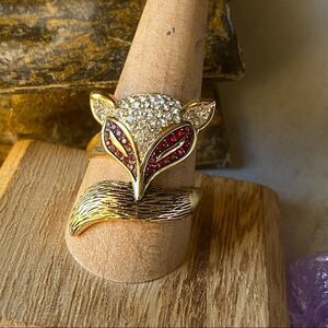 Fox Gold Top Grade Crystal Brass Ring With Ion Plating